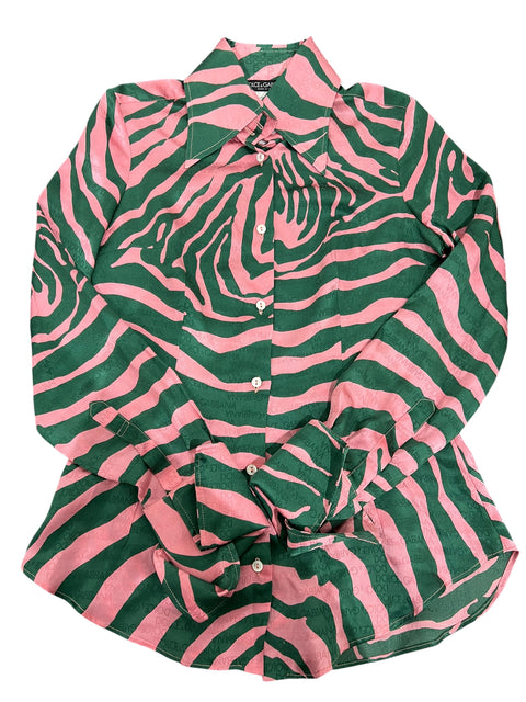 Dolce & Gabbana Pink Green Zebra Shirt
