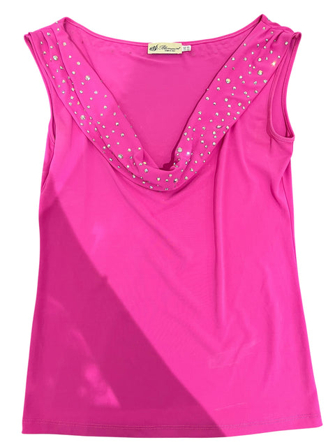 Blumarine Pink Strass Collar Top