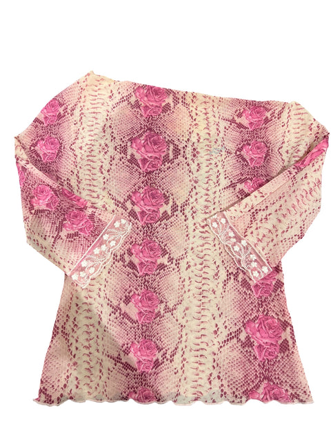 Blugirl Pink Mesh Python Roses Top