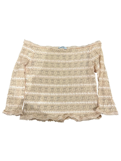 Moschino Pink Lace Shoulder Top