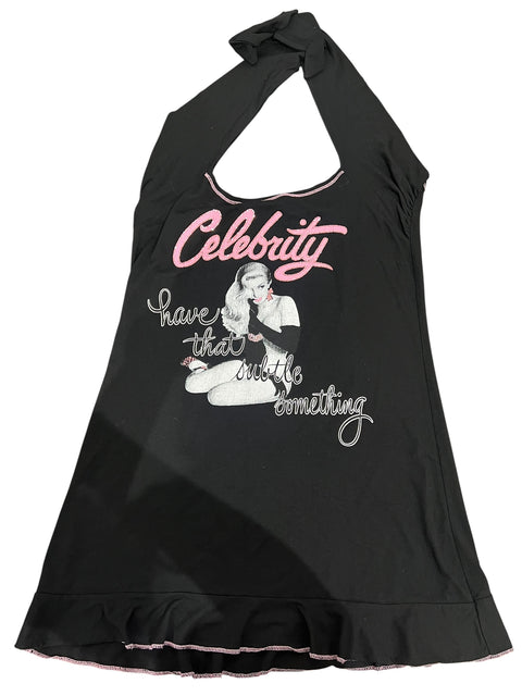 PSSSY Black "Celebrity" Print Top