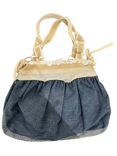 Plein Sud Blue Denim Beige Bag