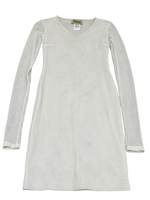 Dolce & Gabbana White Transparent Lace Dress