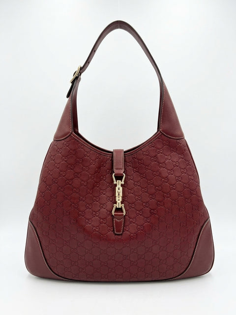 Jackie O' Bouvier Guccissima Red Shoulder Bag