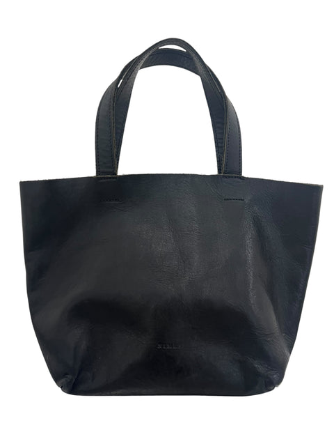 Nimes Black Leather Hand Bag