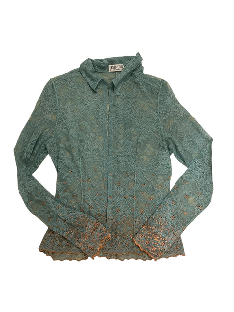 Anti Flirt Blue Lace Shirt