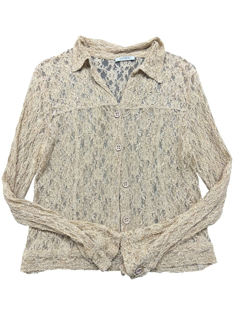 Elisa Landri Gold Lace Shirt