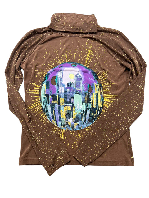 Kenzo Brown City Print Long Sleeve