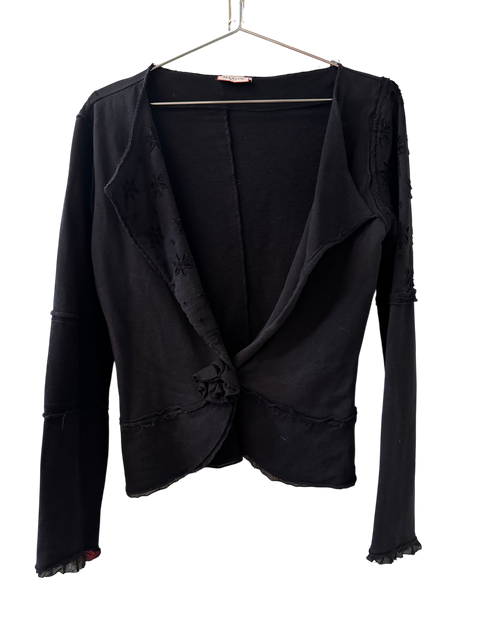 Max & Co. Black Jersey Cardigan Flower