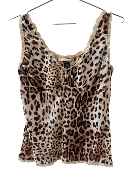 Roberto Cavalli Leopard Print Mesh Top