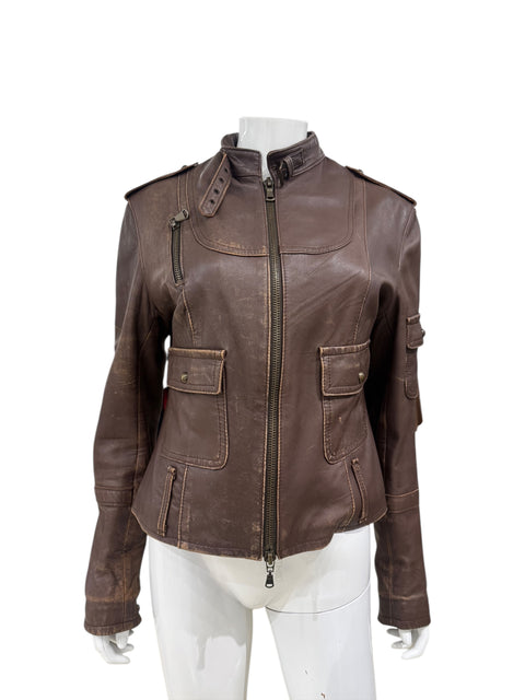 Mucho Gusto Brown Leather Jacket