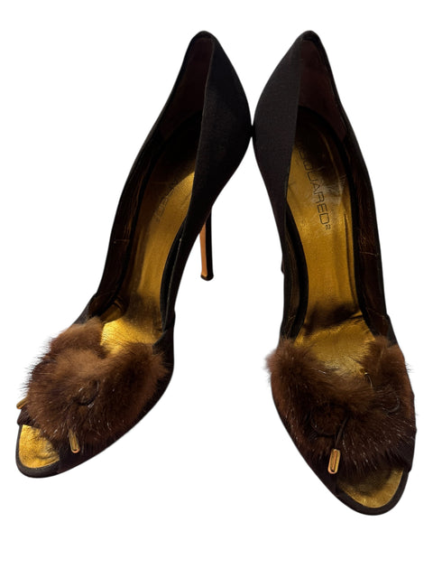 Dsquared Black Brown Fur Heels