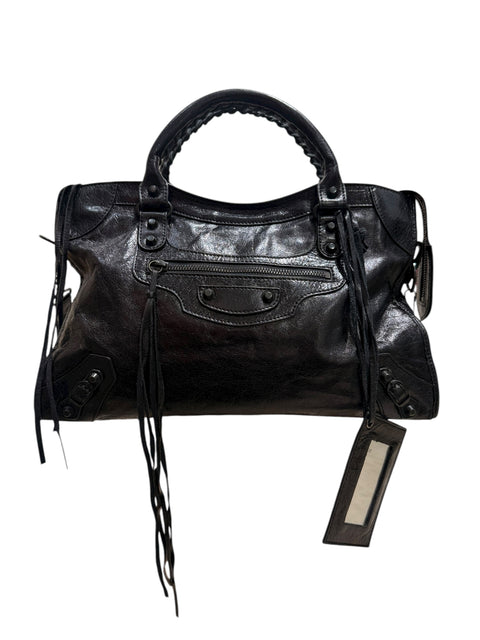 Balenciaga City Bag Black Shiny Leather