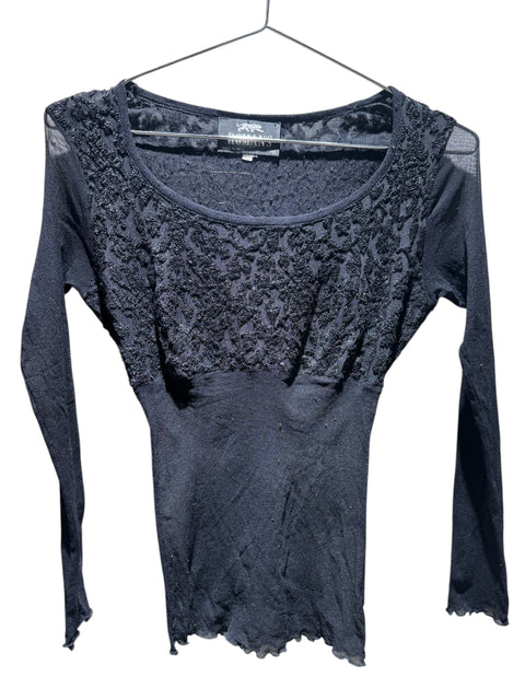 Roman's Black Mesh/Lace Long Sleeve