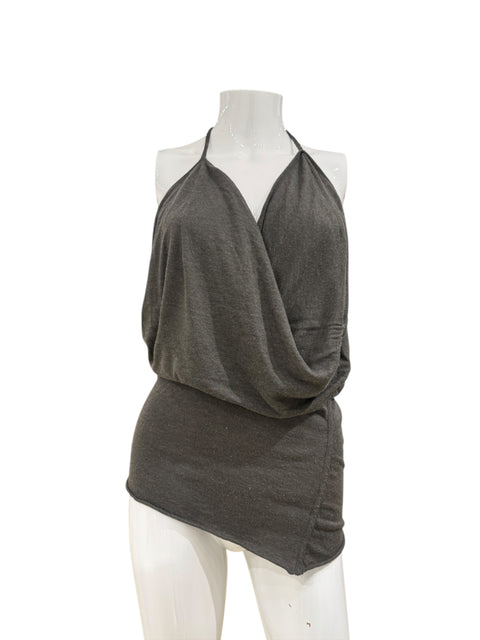 Rick Owens Lilies Asymmetrical Grey Wool Top