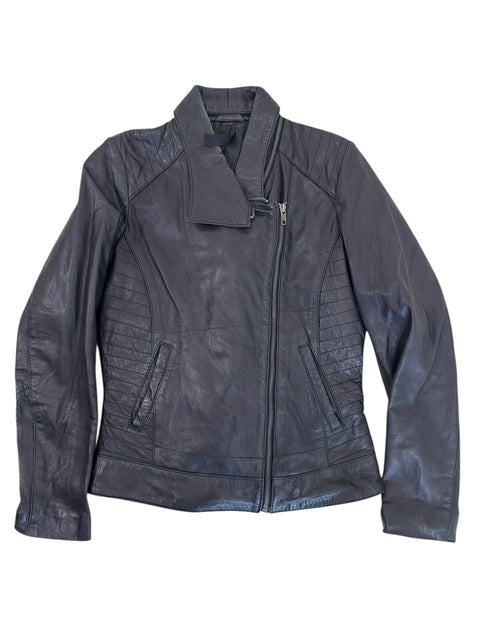 Desigual Black Stripes Leather Jacket