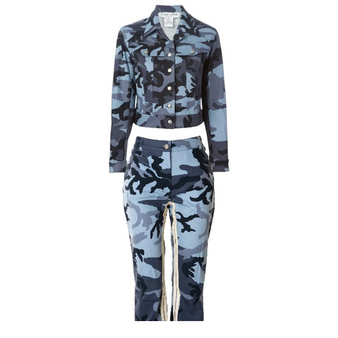Christian Dior Blue Camo 3 pièces 2000's