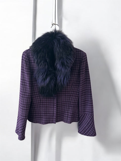 Fur Collar Purple Tailor