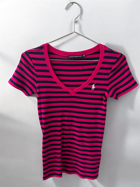 Ralph Laurent V Pink top