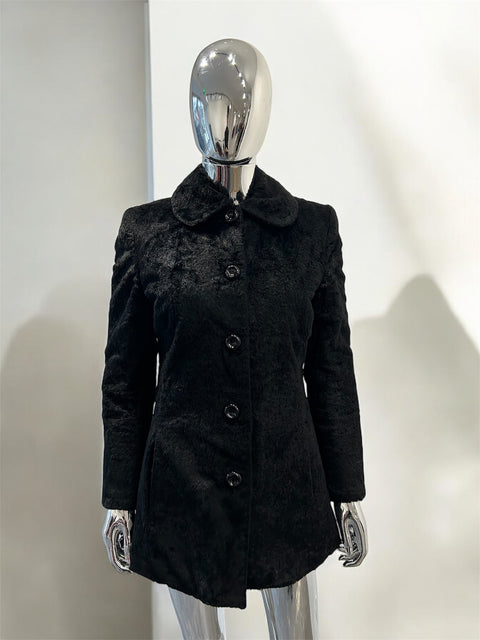 Dolce & Gabbana Black Fur Coat