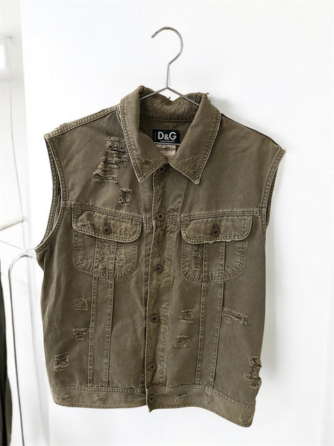 Veste Kaki à Troue D&G