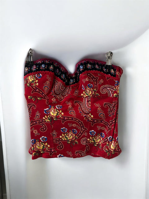 Dior Red Floral Paisley Corset