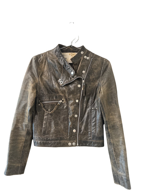 Vintage used leather jacket