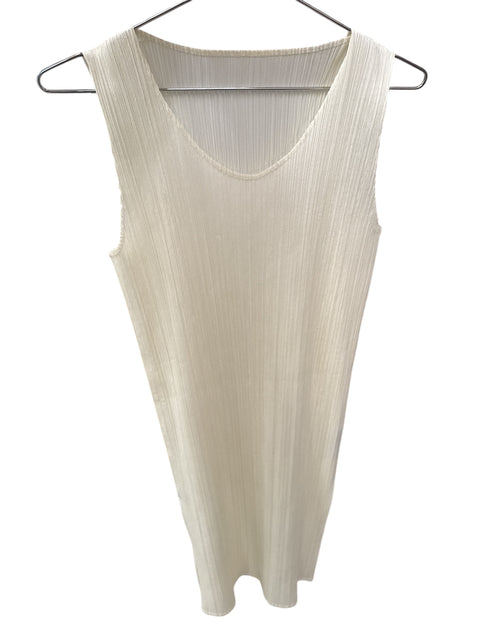Issey Miyake Pleats please white dress