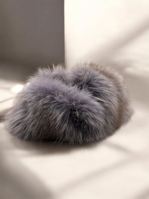 Purple Fox Fur Hat
