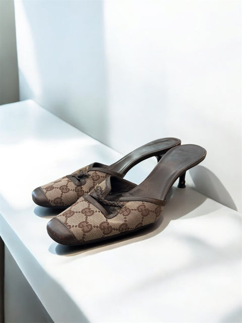Mule Gucci Monogramme Marron