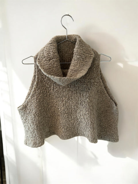 Sleevless Wool Beige Top