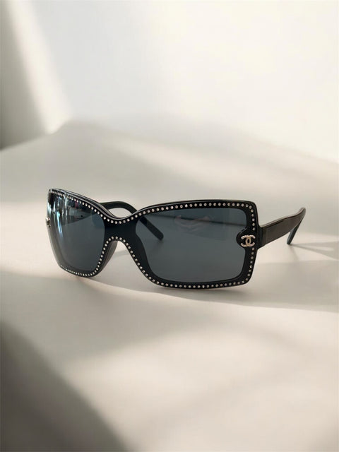 Chanel Black Strass Sunglasses