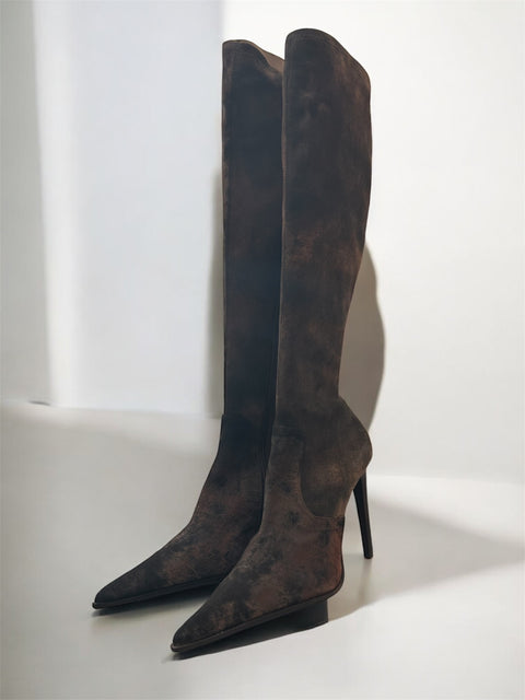 Le Silla Leather Brown Boots T.40