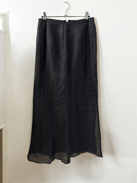 Black Long Coton Skirt