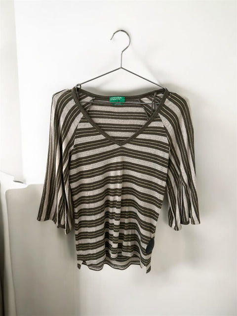 Benetton Striped Khaki