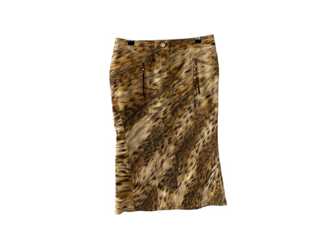 Roberto Cavalli Animal Print Midi Skirt