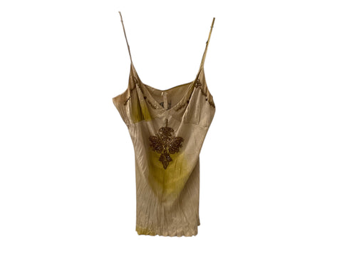 Phard Khaki Embroidered Beads Top