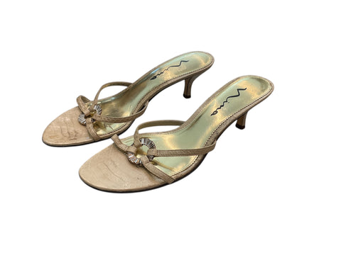 Nina Beige & Gold Mules