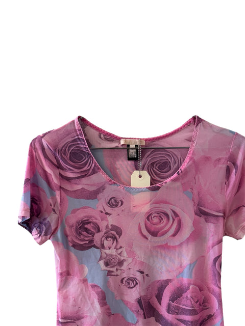 Roberto Cavalli Floral Pink Top