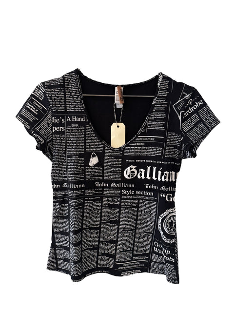 Galliano Newspapper Black Top