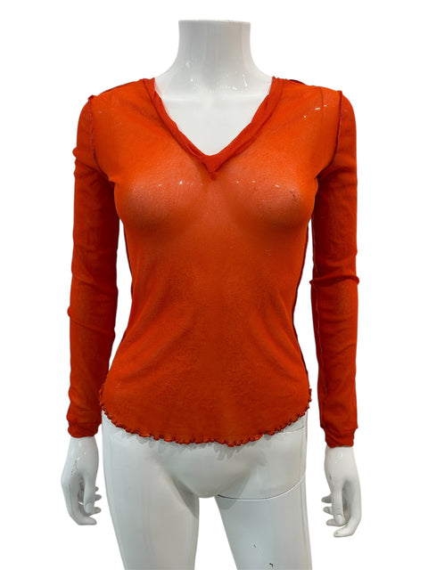 Jean Paul Gaultier Orange Mesh Top