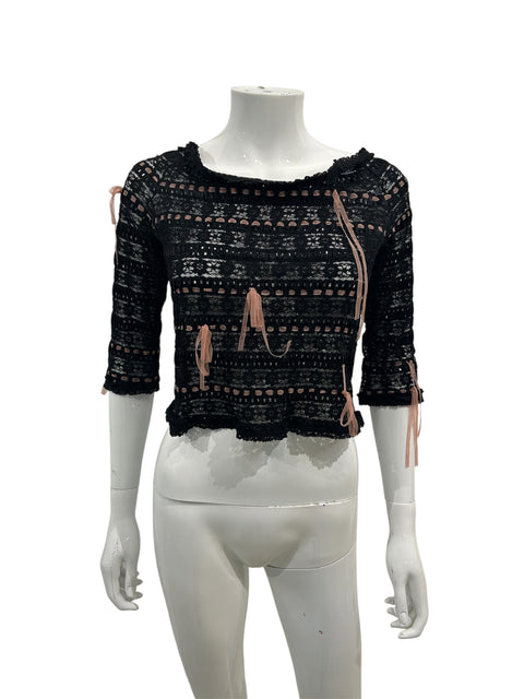 Moschino Black Pink Bow Top