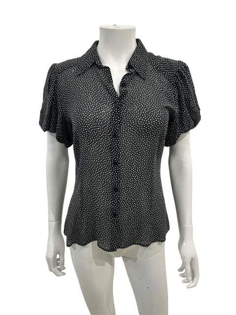 Richmond Silk Black/white Dot Shirt
