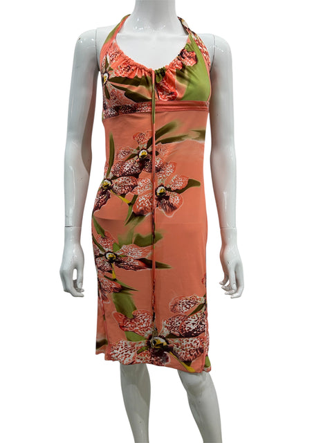 Roberto Cavalli Flower Peach Dress