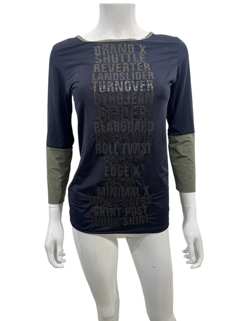 Marithé + François Girbaud Front Texte Blue Top