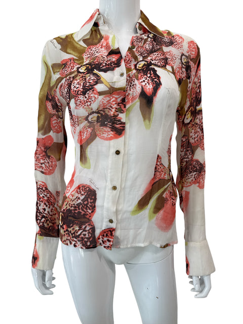 Roberto Cavalli Lys Flower Print Shirt