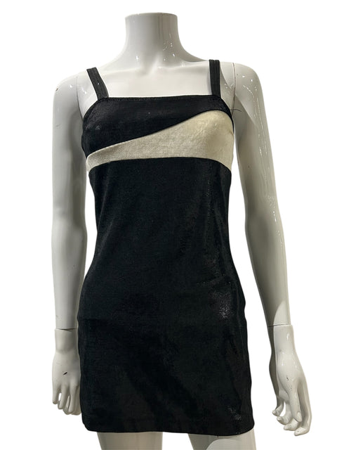 Paco Rabanne Black and White Shiny Short Dress