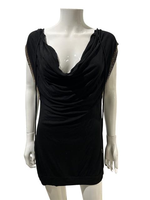 Richmond Black and Gold Pleated Lose Dress