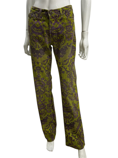 Cavalli Green and Purple Ornements Jean