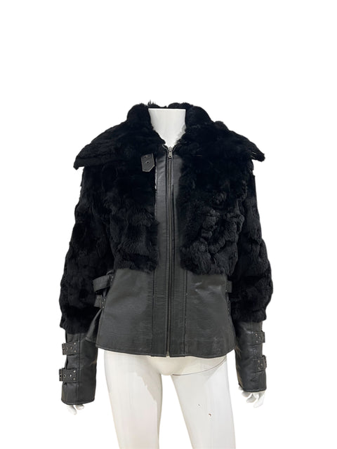 Conbipel Rabbit Fur Leather Black